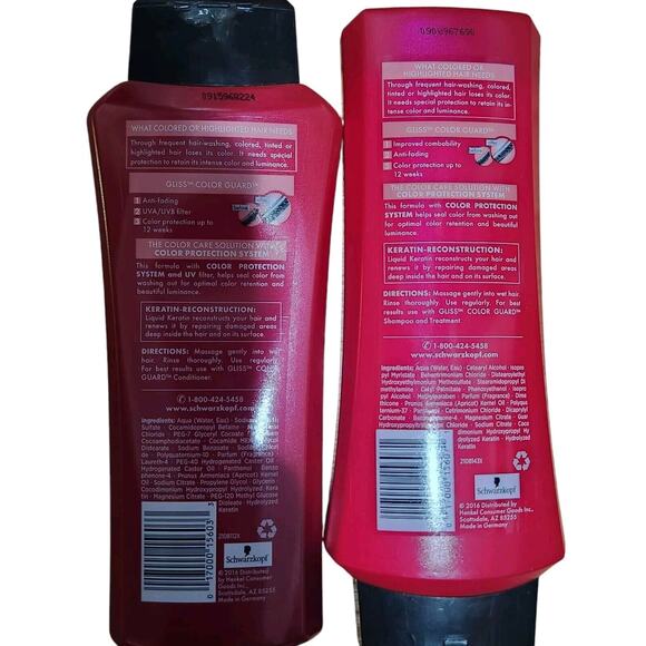 Schwarzkopf‎ Gliss Hair Repair Keratin Color Guard 1 Shampoo & 1 Conditioner - Picture 5 of 7